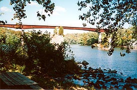 [photo, Potomac River at Shepherdstown Bridge, near where James Rumsey in 1787 launched first steamboat]